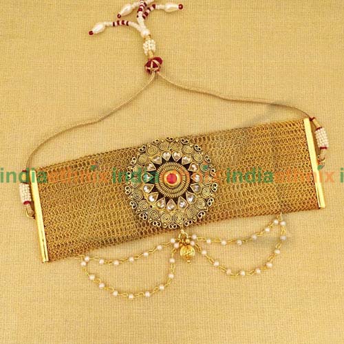 Round Reverse Paan Polki Bajuband