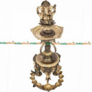 Lord Ganesha Brass Statue Lamp - 23inch