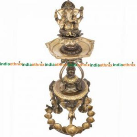 Lord Ganesha Brass Statue Lamp – 23inch