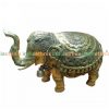 Antique Finish Brass Trunk Up Elephant Statues Set of 2 