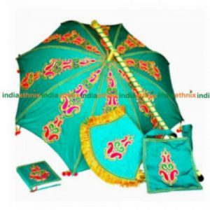 Marriage Kasi Yatra Decorated Umbrella - Green