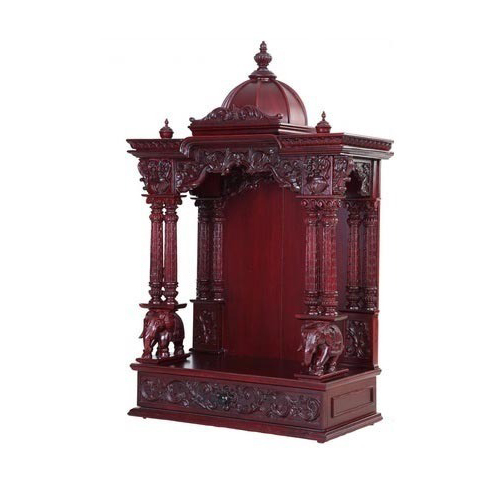 Intricate Carved Ghana Teak Wood Puja Mandir 3.0 ft