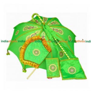 Marriage Kasi Yatra Decorated Umbrella - Parrot Green