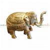 Brass Trunk Up Elephant Statues Set of 2 