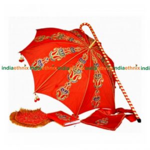 Marriage Kasi Yatra Decorated Umbrella - Red
