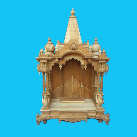 Intricate Carved Teak Wood Puja Mandir 3.0 ft