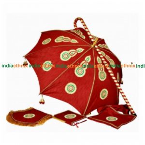 Marriage Kasi Yatra Decorated Umbrella - Maroon