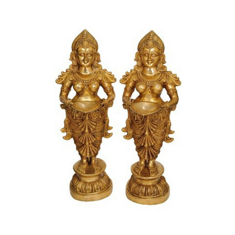 Indian Apsara Welcome Lady With Lamp – 2ft