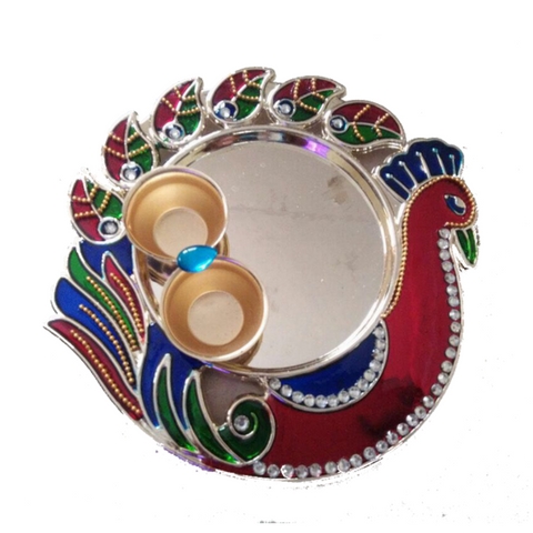 Designer Peacock  Haldi Kumkum Holder