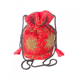 Designer Potli Bag - Red