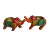 Meenakari Elephant Candle Holder Set