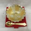 Bowl Set With Spoon Silver & Gold Plated