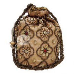 Designer Floral Potli Bag (brown)