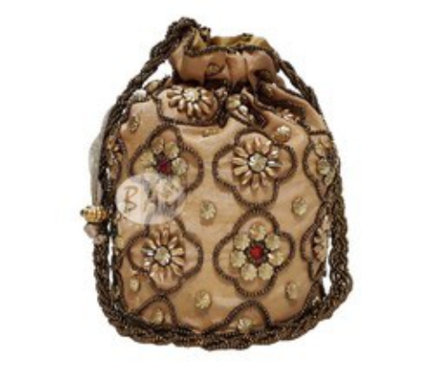 Floral Paatr Purse (gold) at Rs 5400.00 | Designer Purse | ID: 2852553465988