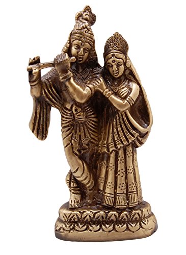 Oxidized Metal Lord Radha Krishna Idol 3.4ft