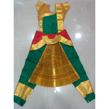 Bharatanatyam Dance Dress Green & gold