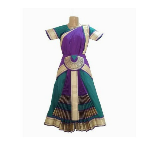Bharatanatyam Dance Dress Blue & Purple