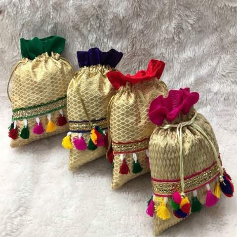 Embroidery Lace Potli Bags