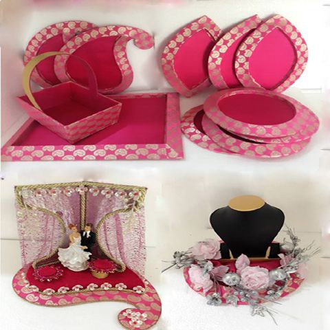 Decorative Pink Engagement Trays -13pcs