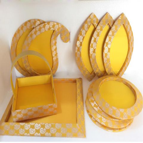 Decorative Yellow Engagement Trays -13pcs