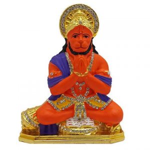 Gold Plated Hanuman Car Dashboard Statue