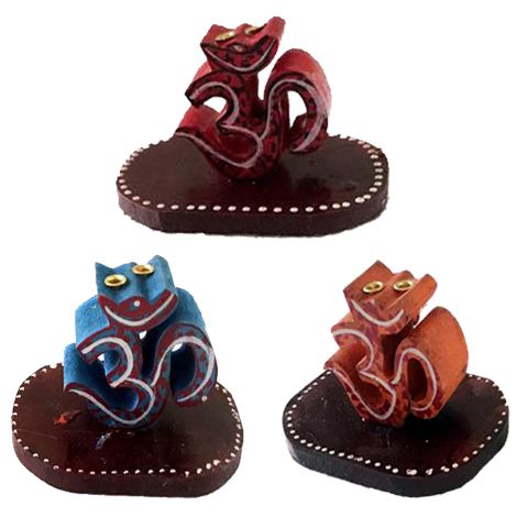 Handcrafted Om Shape Wooden Agarbatti Stand
