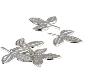 Silver Shiva Bilva Patra Leaves-Big (5 Pcs)