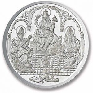 Laxmi Ganesh Saraswathi Silver Coin