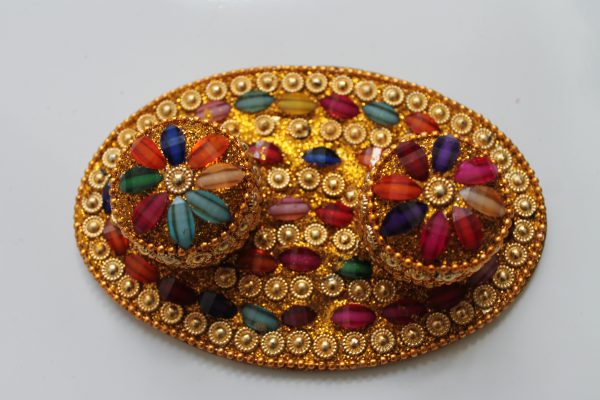 Multicolor Beaded Haldi Kumkum containers