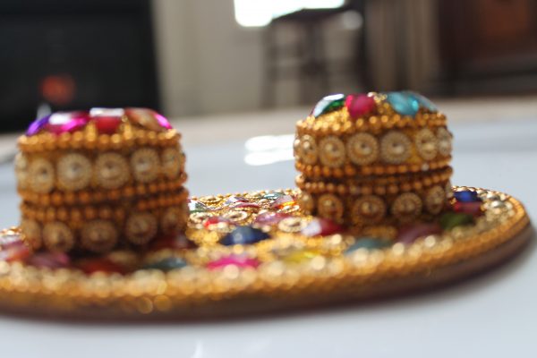 Multicolor Beaded Haldi Kumkum containers