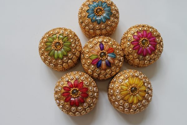 Multicolor Beaded Kumkum containers
